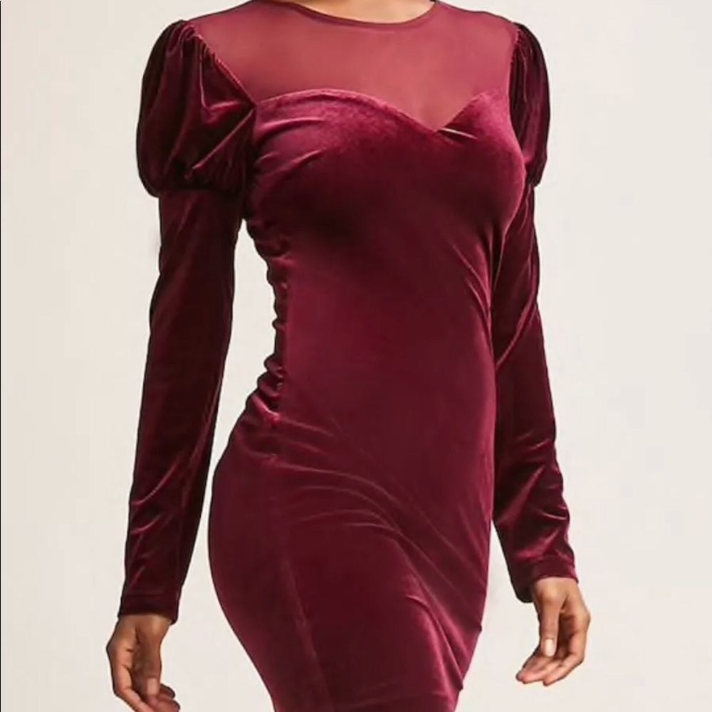 Forever 21 Burgundy Velvet Cocktail Dress sz. S